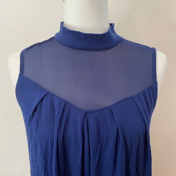 Fevour Modcloth Royal Blue High-Neck Tank - Picture 2 of 6
